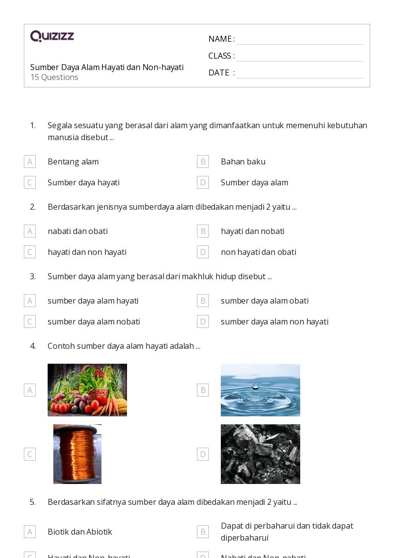 50 lembar kerja Aktivitas Alam untuk Kelas 1 di Quizizz Gratis 50 lembar kerja Aktivitas Alam untuk Kelas 1 di Quizizz Gratis