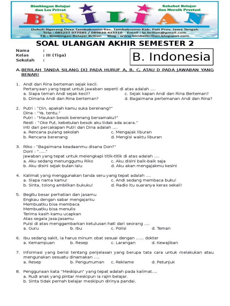 5 Rahasia Cepat Pahami Soal UTS Bahasa Indonesia Kelas 3 Semester 2 Agar Nilai Maksimal