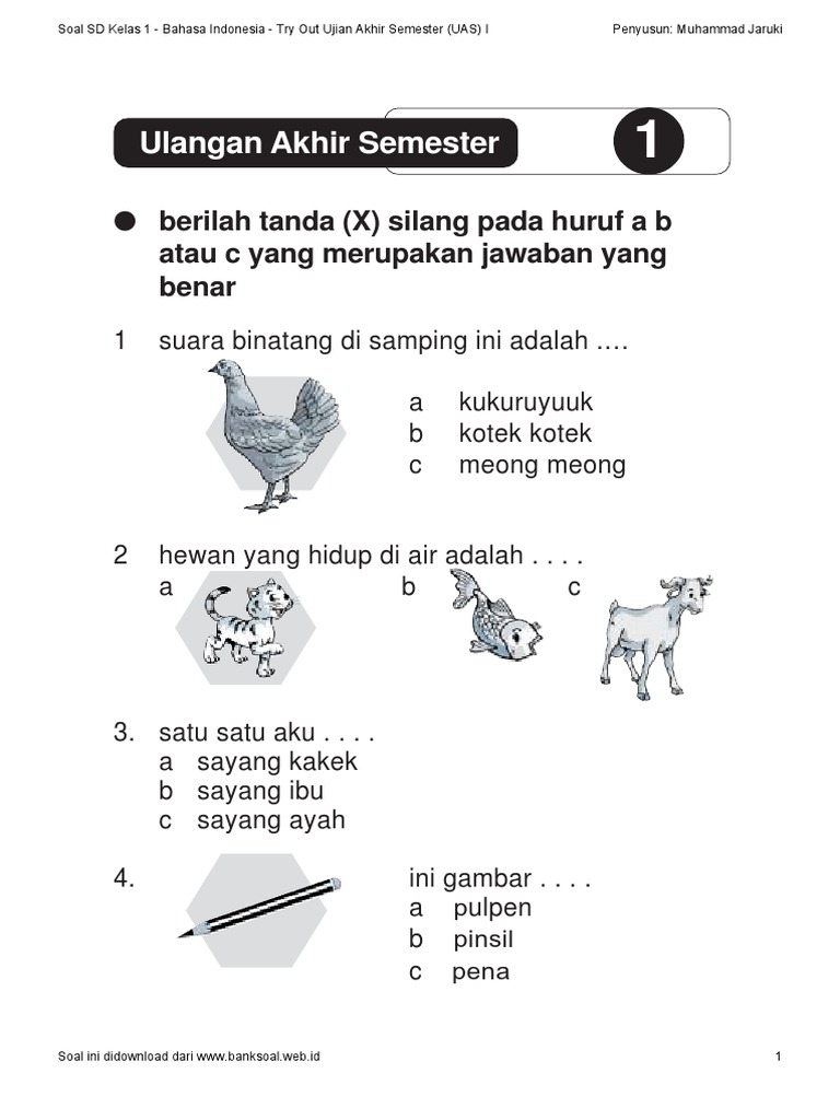 5 Rahasia Cepat Pintar Membaca Lewat Koleksi Soal Bahasa Indonesia Kelas 1 PDF Terbaru