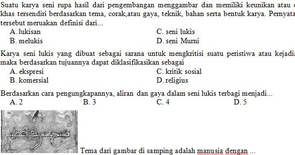 Soal K13 Seni Budaya Kls Pas 1 - Ruang Siswa