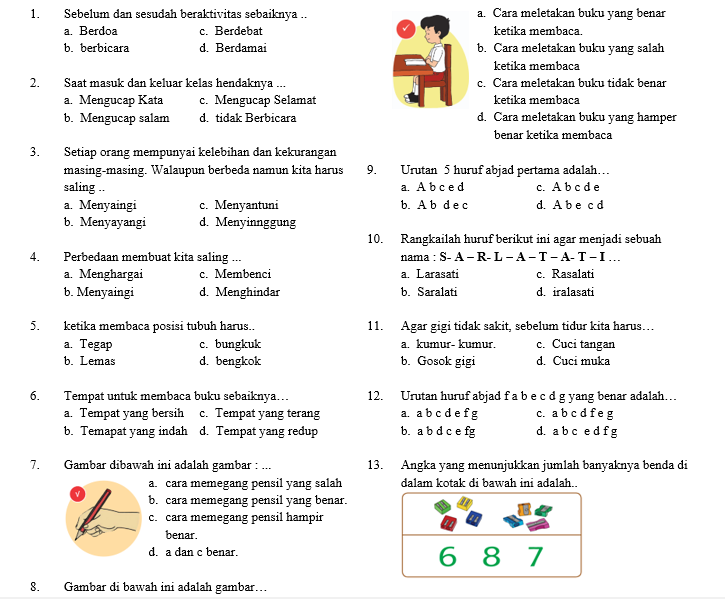 7 Contoh Soal Ujian Anak Kelas 1 SD Tema 1 yang Wajib Dilatih Sebelum Terlambat