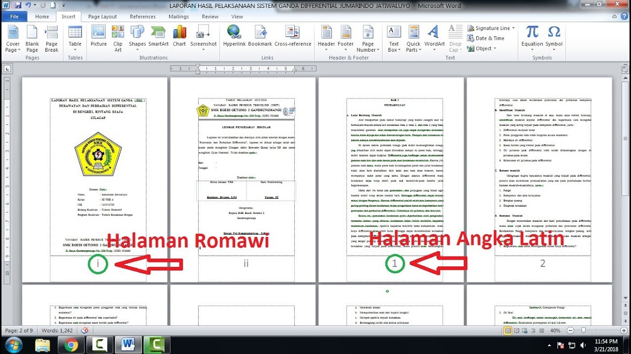 Cara Membuat Nomor Halaman Di Word