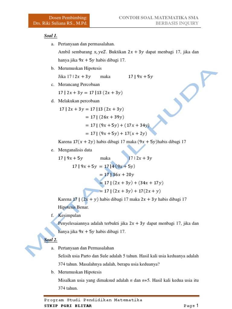 Jangan Salah Pilih Bahan Belajar, Ini Contoh Soal dan Penyelesaian Matematika SMA Kelas 2 yang Sering Muncul di Ujian