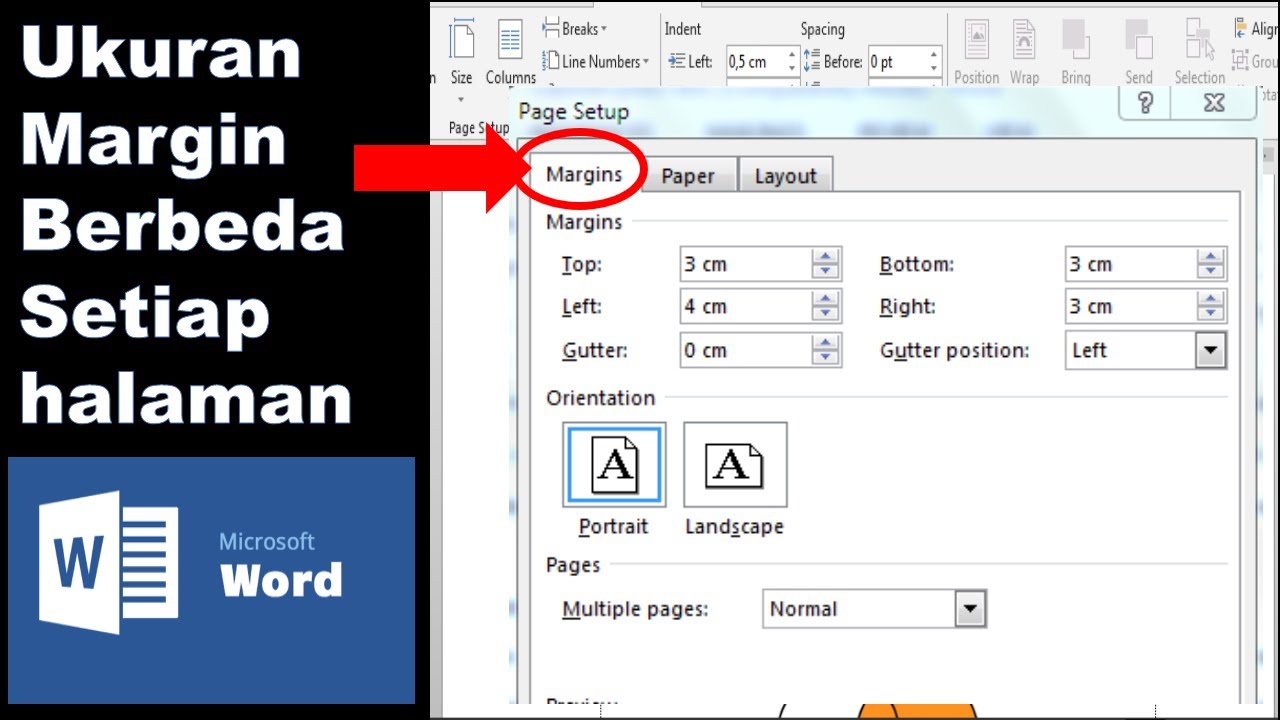 Cara membuat ukuran margin berbeda setiap halaman dalam satu file WORD