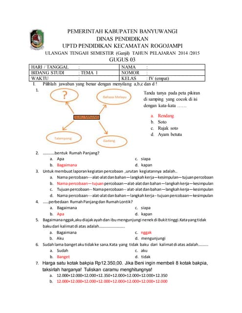 Rahasia Skor Sempurna dengan Latihan Soal Tema 1 Kelas 4 Subtema 1 yang Wajib Dicoba Rahasia Skor Sempurna dengan Latihan Soal Tema 1 Kelas 4 Subtema 1 yang Wajib Dicoba