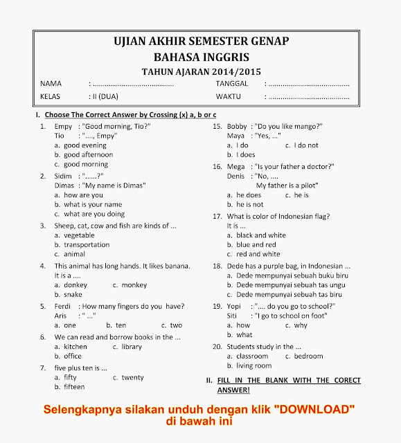 Terbukti Efektif! 5 Contoh Soal Bahasa Inggris SMA Kelas 2 Semester 1 yang Wajib Kuasai