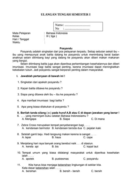 Soal uas penjas kelas ii DOCX