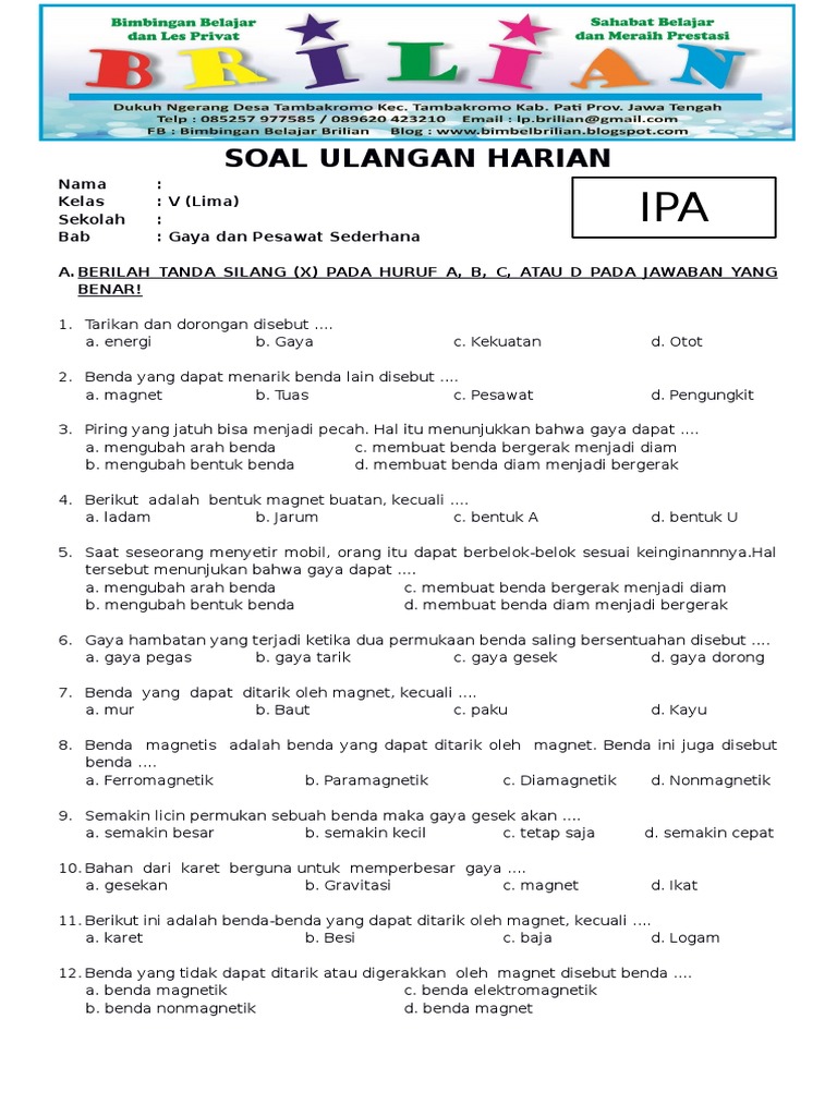 Ternyata Pola Soal IPA Kelas 5 Semester 1 Seperti Ini, Wajib Tahu Sebelum Ujian