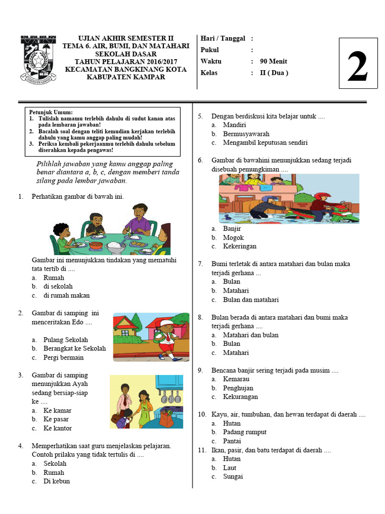 Wajib Tahu! Kumpulan latihan soal mid semester kelas 2 semester 2 tema 6 Terupdate Wajib Tahu! Kumpulan latihan soal mid semester kelas 2 semester 2 tema 6 Terupdate